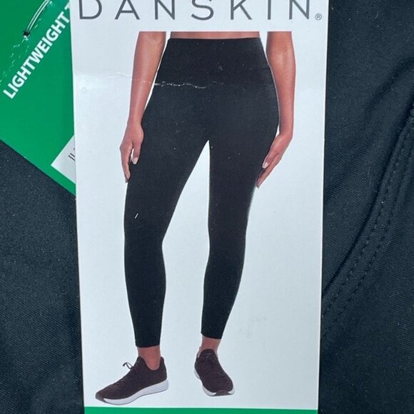 Danskin Lightweight Tight Black Leggings XL High Waist Stretch d0420 - Picture 1 of 7